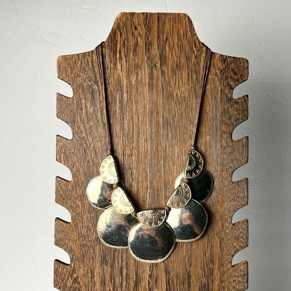 Chico’s Gold & Silver Tone Tribal Style Medallion Necklace - Picture 1 of 4